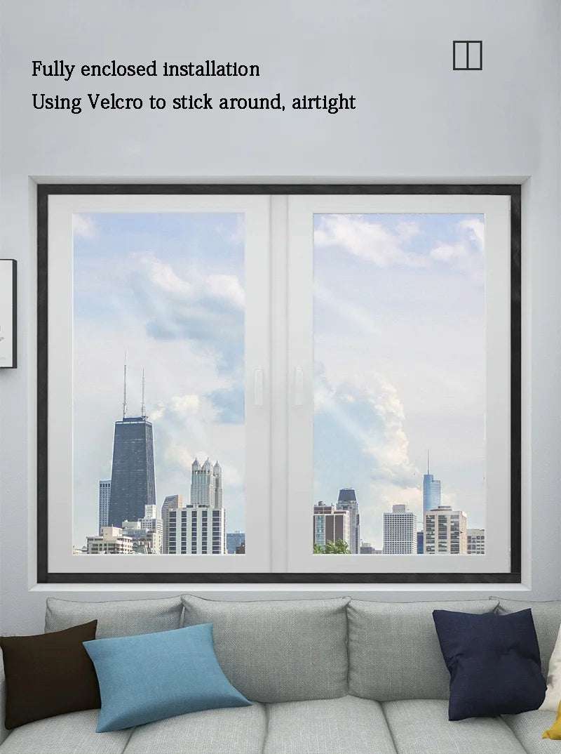 Nuevo diseño de tela plástica de sellado de película cálida y resistente al viento para ventana de invierno, cortinas a prueba de viento de invierno, aislamiento frío y anticongelante