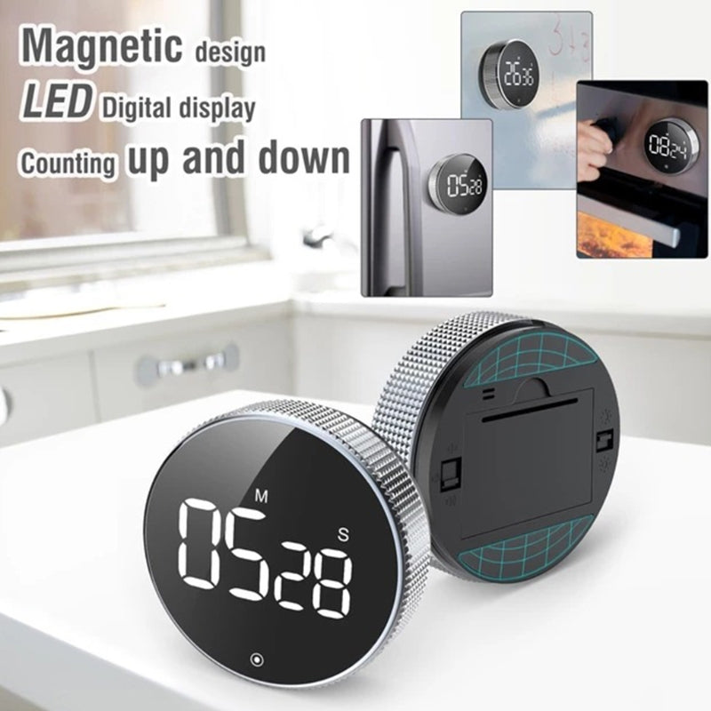 Temporizador Magnético Cronometro Alarma Digital Giratorio