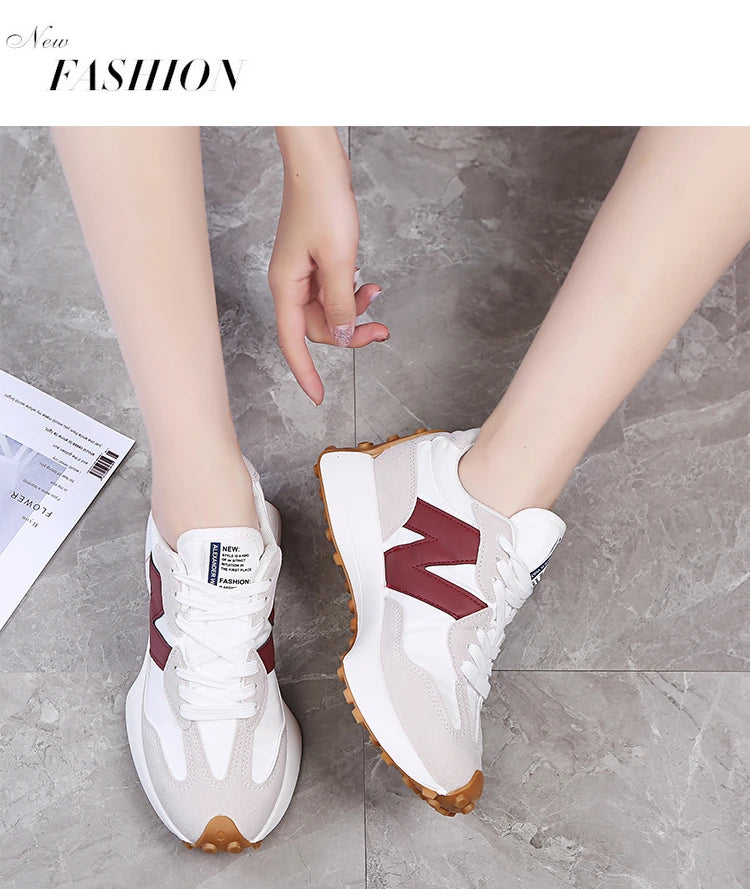🟡 Tenis de mujer de nuevo estilo, suela gruesa, zapatillas cómodas transpirables para temporada