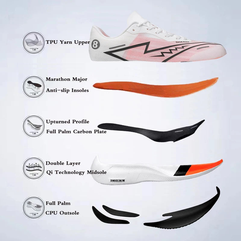 🟡Tenis deportivos para hombre, zapatillas para correr con placa de carbono y palma completa, zapatillas de entrenamiento para atletismo absorbentes de golpes para carreras de maratón para hombre y mujer