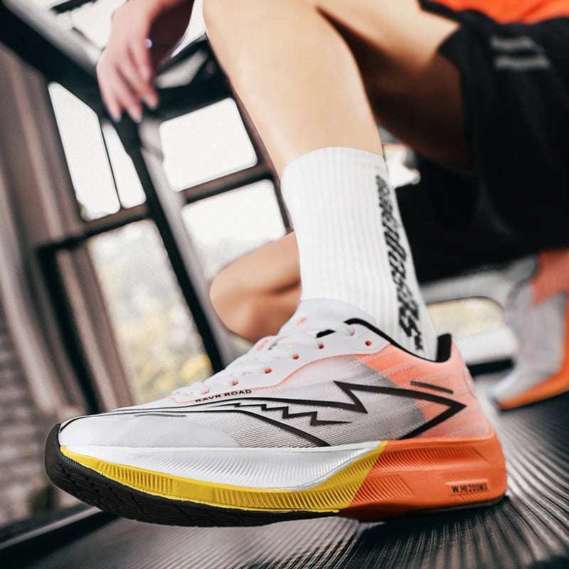 Tenis deportivos para hombre, zapatillas para correr con placa de carbono y palma completa, zapatillas de entrenamiento para atletismo absorbentes de golpes para carreras de maratón para hombre y mujer