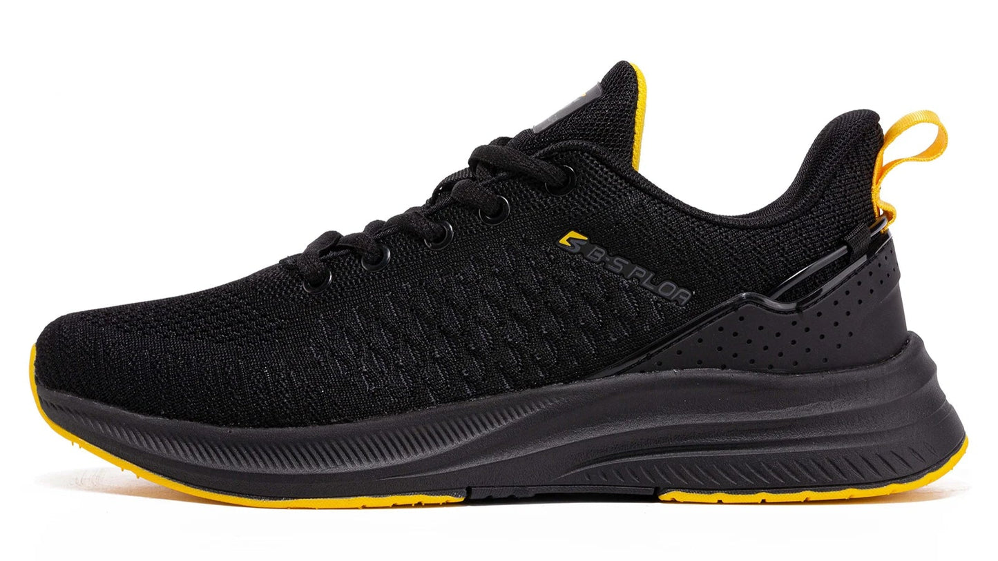 🟡 Tenis para correr ligeras para hombre, zapatillas informales de malla de diseñador con cordones, tenis para deportes al aire libre y gimnasio