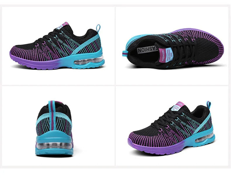 🟡 Tenis para mujer, zapatillas deportivas de malla con aumento de altura de 4CM con cojín de aire para Fitness, zapatillas deportivas transpirables para caminar para mujer