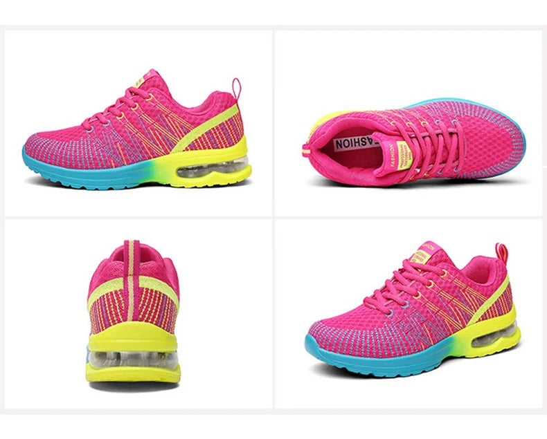 🟡 Tenis para mujer, zapatillas deportivas de malla con aumento de altura de 4CM con cojín de aire para Fitness, zapatillas deportivas transpirables para caminar para mujer