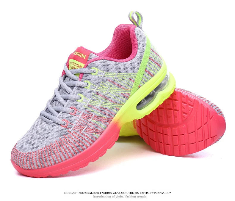 🟡 Tenis para mujer, zapatillas deportivas de malla con aumento de altura de 4CM con cojín de aire para Fitness, zapatillas deportivas transpirables para caminar para mujer