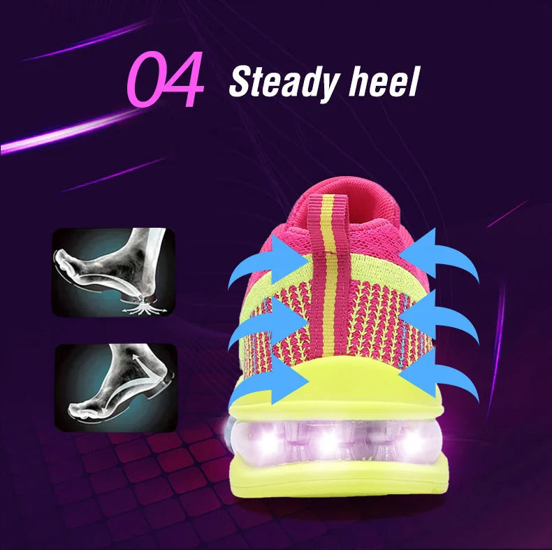🟡 Tenis para mujer, zapatillas deportivas de malla con aumento de altura de 4CM con cojín de aire para Fitness, zapatillas deportivas transpirables para caminar para mujer