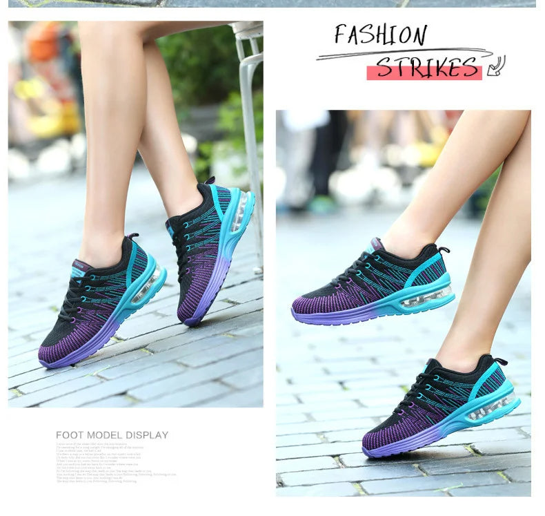 🟡 Tenis para mujer, zapatillas deportivas de malla con aumento de altura de 4CM con cojín de aire para Fitness, zapatillas deportivas transpirables para caminar para mujer