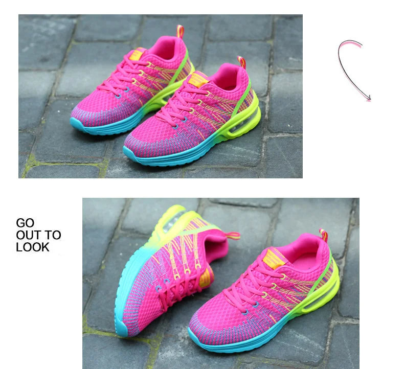 🟡 Tenis para mujer, zapatillas deportivas de malla con aumento de altura de 4CM con cojín de aire para Fitness, zapatillas deportivas transpirables para caminar para mujer