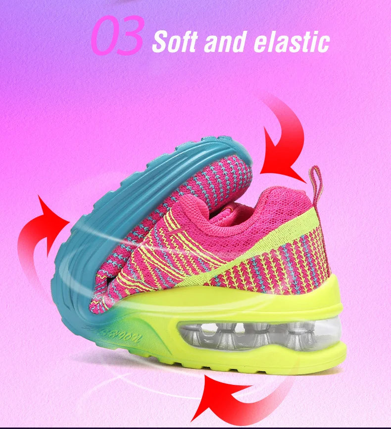 🟡 Tenis para mujer, zapatillas deportivas de malla con aumento de altura de 4CM con cojín de aire para Fitness, zapatillas deportivas transpirables para caminar para mujer