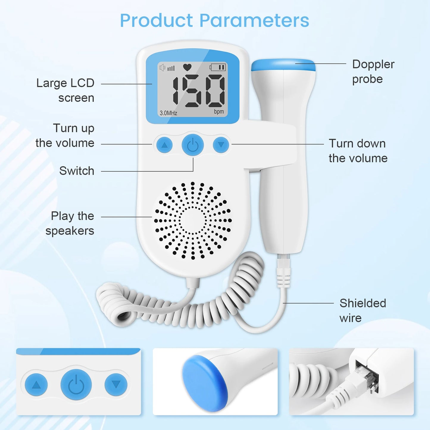 Ultrasonido Portátil Doppler Fetal