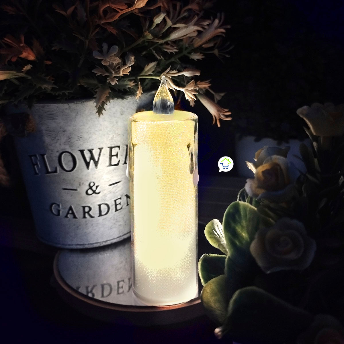 Vela Led Efecto Cristal Decoración Hogar Navidad