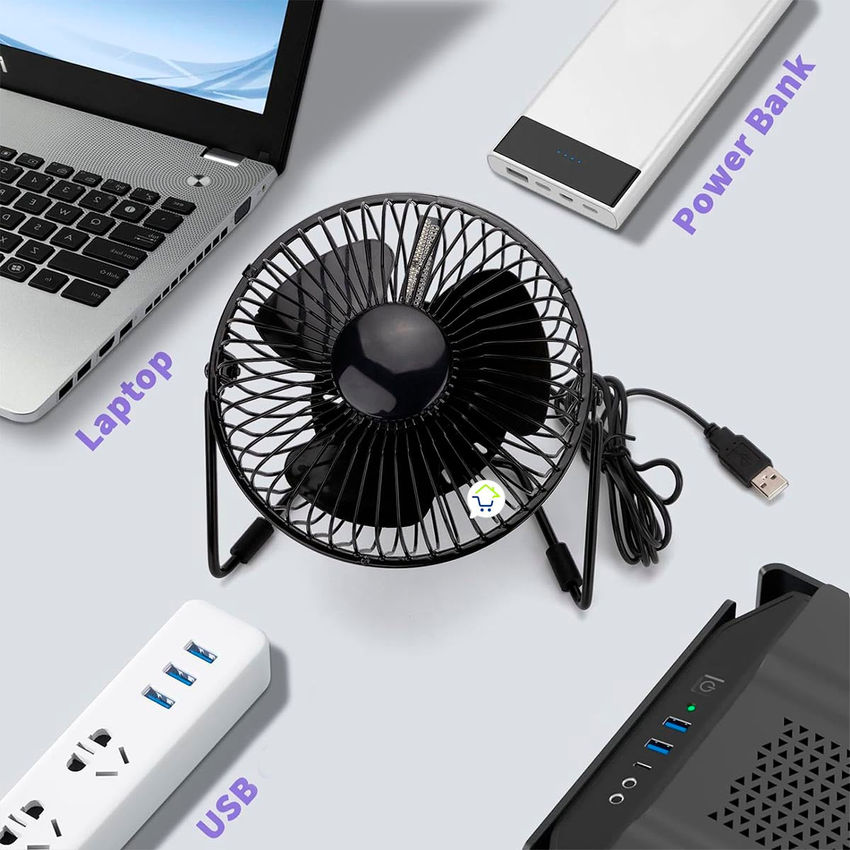Ventilador Reloj LED USB