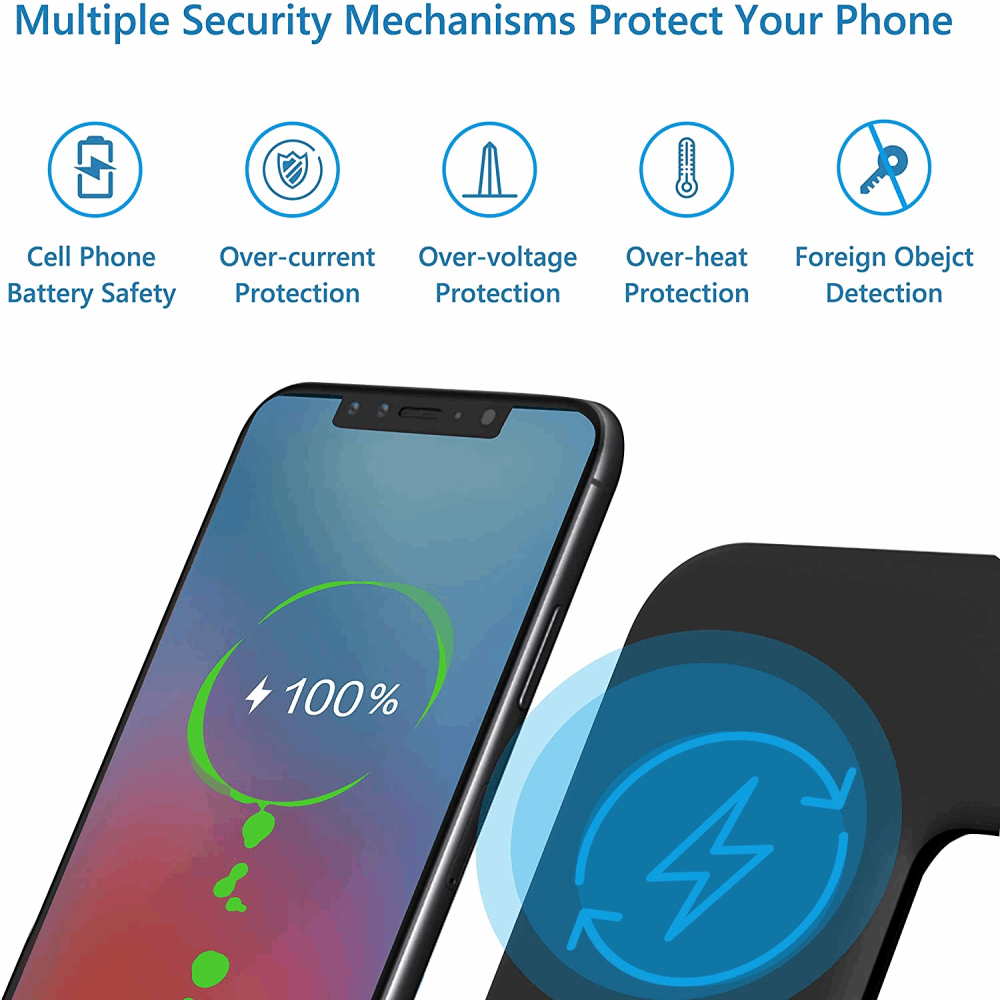 Base Cargador Inalámbrico Para iPhone Iwatch AirPods 3 En 1