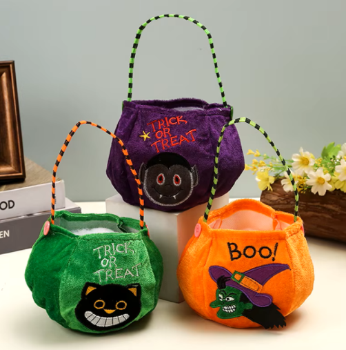 Mini Cesta Bolsa Calabaza de Halloween