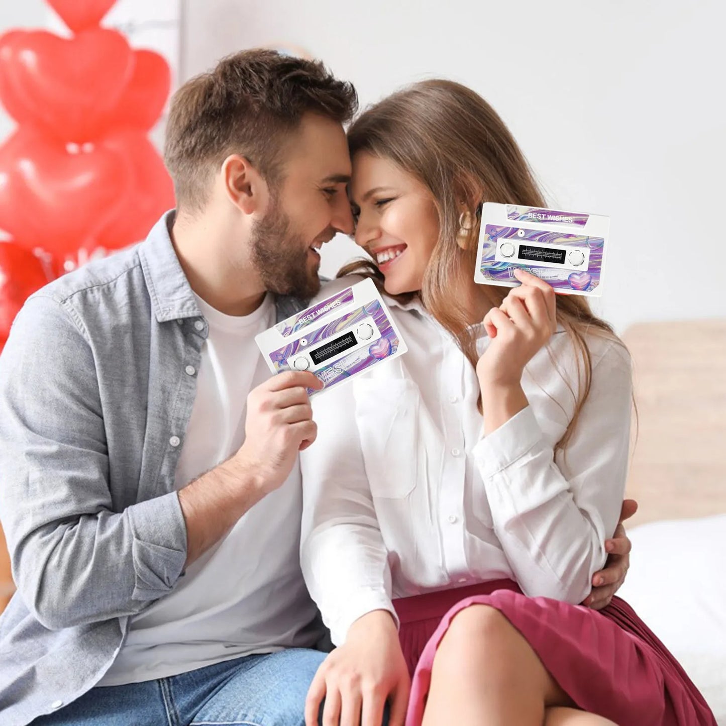🟡 Tarjeta de felicitación grabable para el Día de San Valentín, Día de la madre, Día de la mujer, Meses de novios, Aniversarios y cualquier fecha especial tarjeta de felicitación parlante grabable con voz en blanco 60 segundos