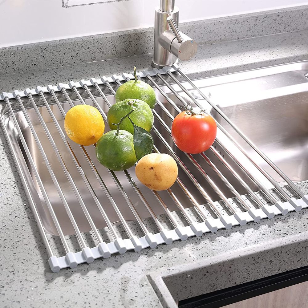 Escurridor Secador De Platos Enrollable Plegable Inoxidable