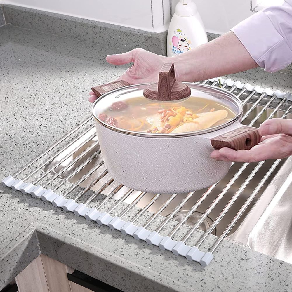 Escurridor Secador De Platos Enrollable Plegable Inoxidable