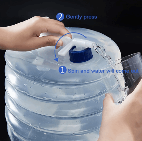 Contenedor plegable agua camping 10 litros