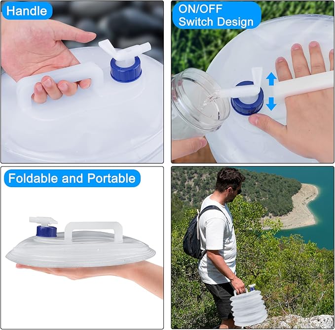 Contenedor plegable agua camping 10 litros