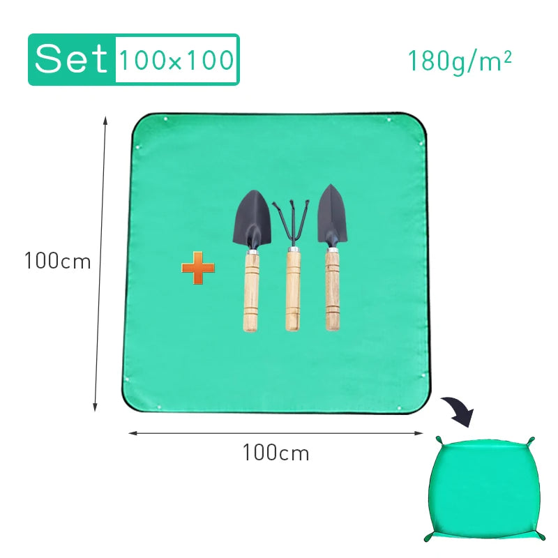 🟡 Estera de plantación plegable impermeable, estera de jardín, almohadilla para macetas, trasplante, mezcla de suelo, herramienta de poda de plantas