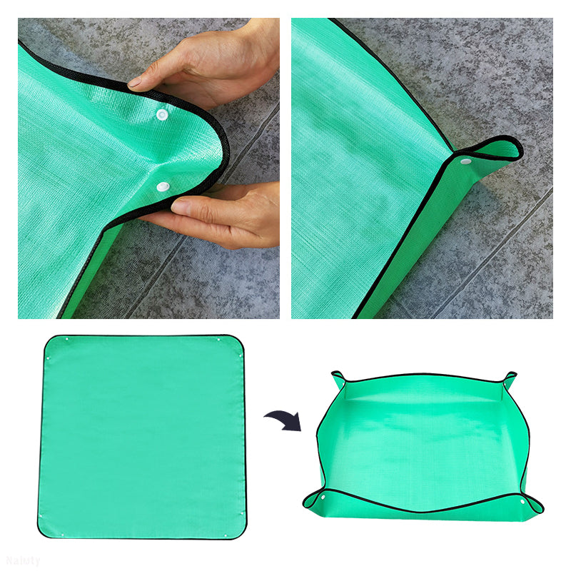 🟡 Estera de plantación plegable impermeable, estera de jardín, almohadilla para macetas, trasplante, mezcla de suelo, herramienta de poda de plantas