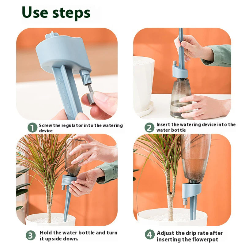 🟡 Nuevo Dispositivo automático de riego de flores para jardín, velocidad ajustable, riego por goteo, maceta, dispositivo de riego por goteo suculento