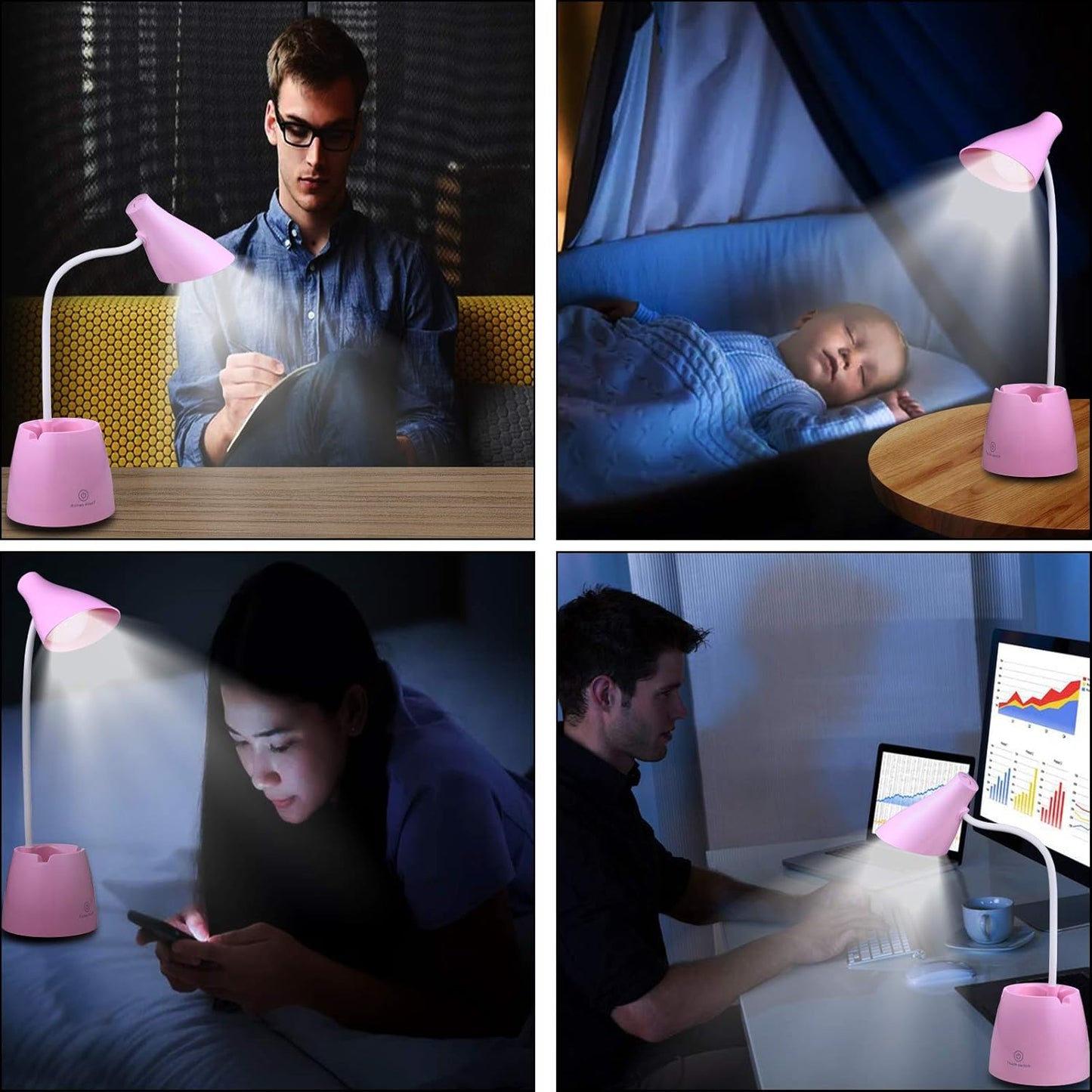 Lámpara Con Soporte De Celular Recargable