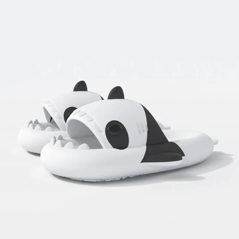 🟡 Chanclas de tiburón de suela gruesa de 4cm para mujeres y hombres, toboganes de playa para interiores, lindas sandalias de calle de verano para parejas con linterna brillante nocturna