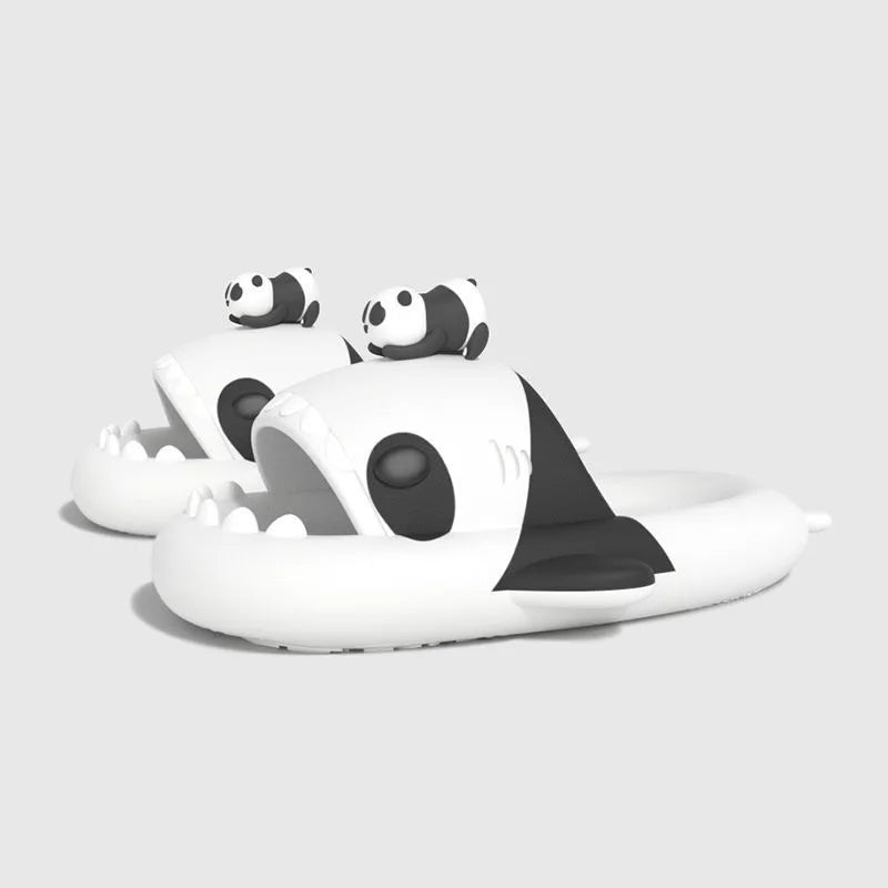 🟡 Chanclas de tiburón de suela gruesa de 4cm para mujeres y hombres, toboganes de playa para interiores, lindas sandalias de calle de verano para parejas con linterna brillante nocturna