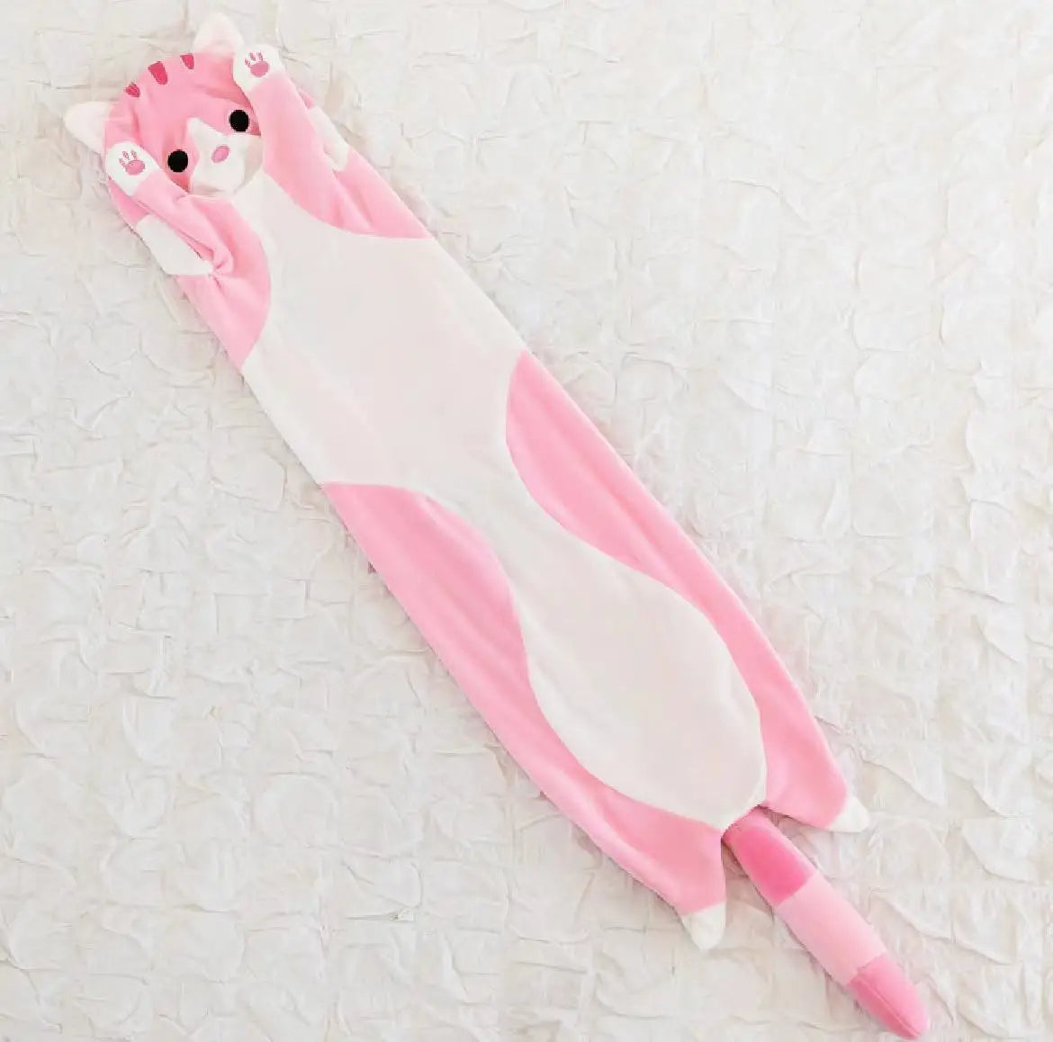 🟡 Divertida piel de gato para peluche de alegría, lindo y suave gato largo, juguetes de peluche para pausa en oficina, siesta, almohada, cama, dormir, decoración del hogar, muñeco peluche para niños y niñas, perfecto para regalo