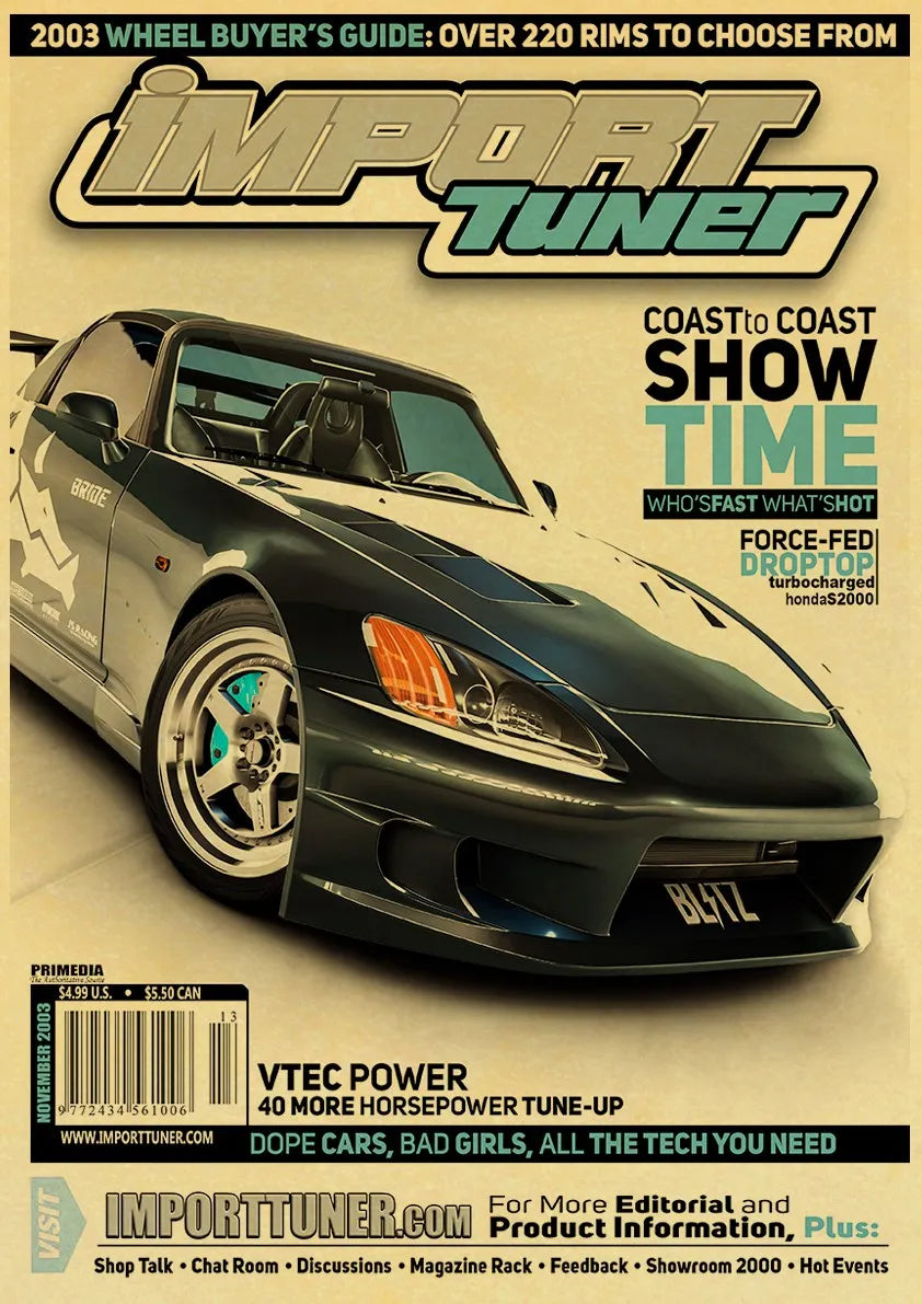 🟡 Coches de Japón retrofit carreras Retro 90s cartel pared tabla impresiones carteles hogar sala de estar decoración pintura de pared sin marco