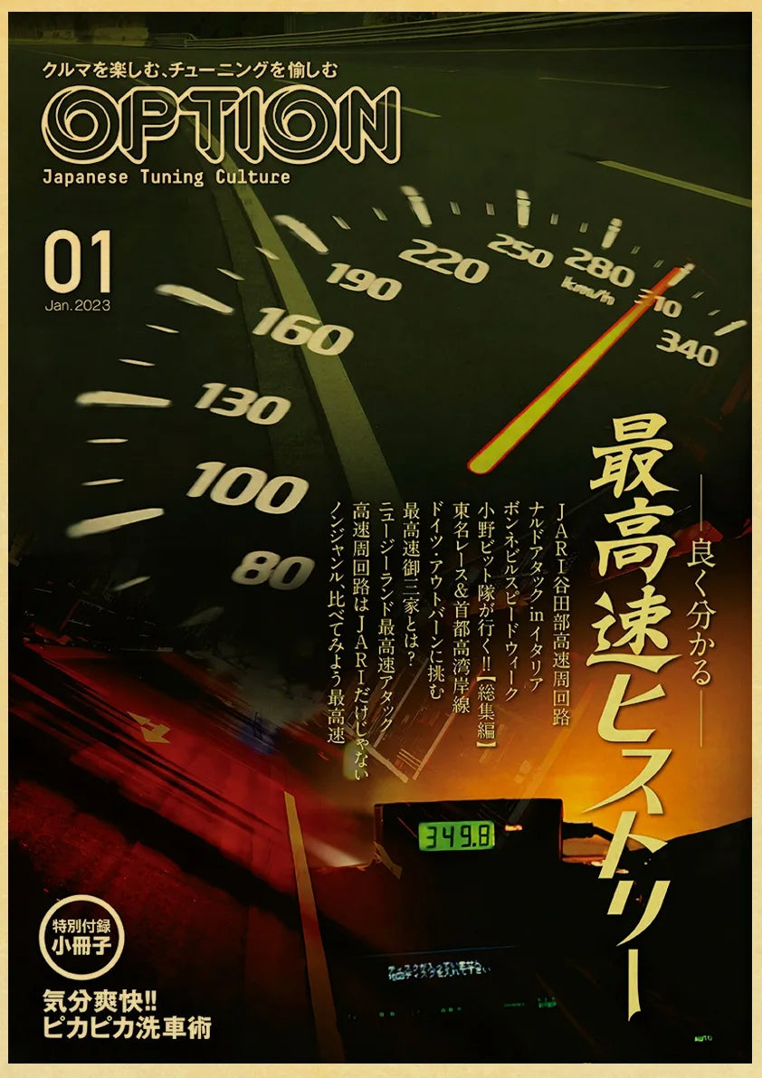 🟡 Coches de Japón retrofit carreras Retro 90s cartel pared tabla impresiones carteles hogar sala de estar decoración pintura de pared sin marco