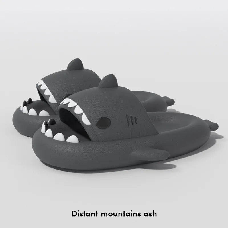 🟡 Chanclas de tiburón de suela gruesa de 4cm para mujeres y hombres, toboganes de playa para interiores, lindas sandalias de calle de verano para parejas con linterna brillante nocturna