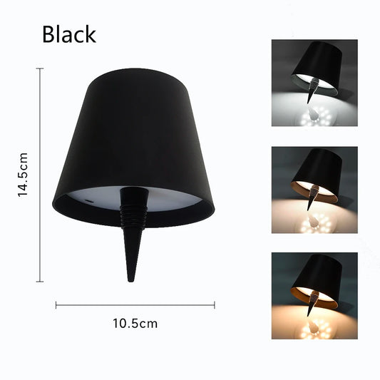 🟡 Lámpara de mesa inalámbrica, Base LED para botella de vino, jarrones recargables, interruptor táctil, lámpara de comedor para Bar
