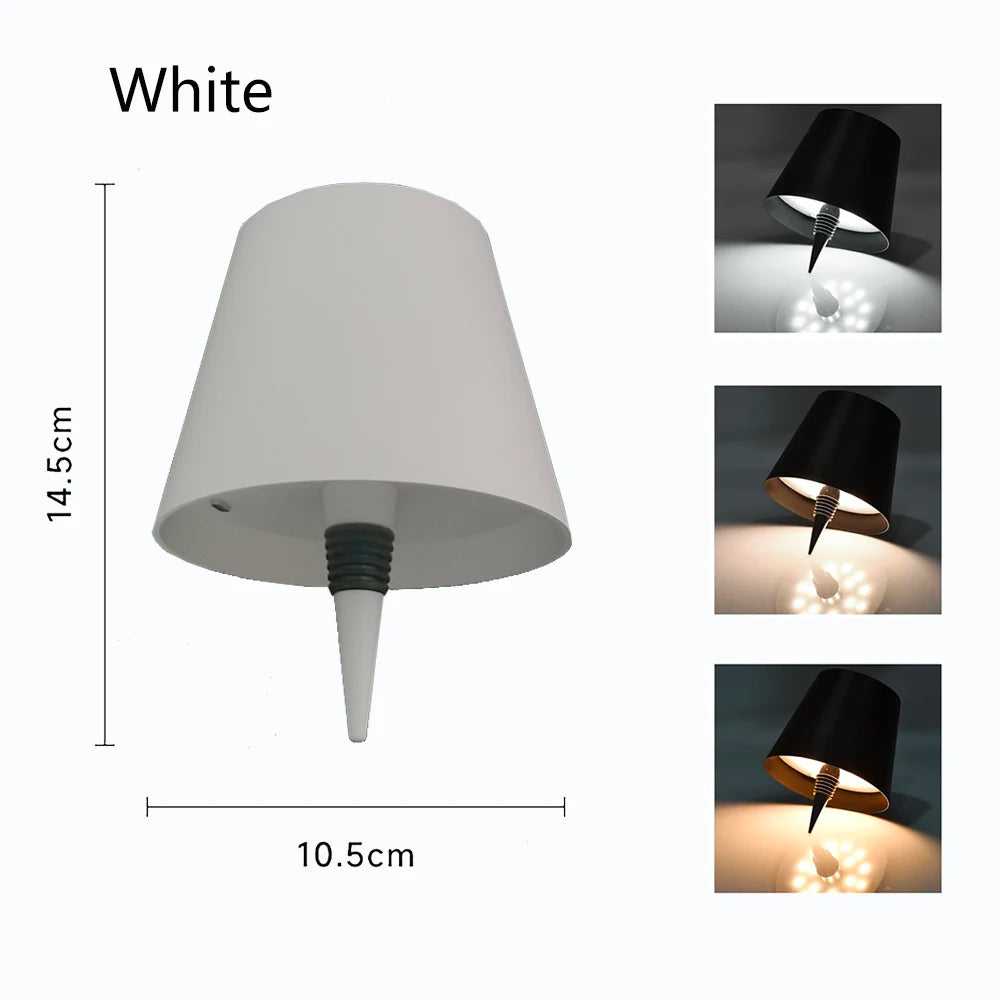 🟡 Lámpara de mesa inalámbrica, Base LED para botella de vino, jarrones recargables, interruptor táctil, lámpara de comedor para Bar