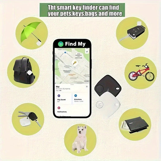 🟡Localizador de Llaves, Rastreador Inteligente, Dispositivo de Sensor de Alarma Anti-Pérdida Mini, Localizador Remoto, Rastreador Inalámbrico y Localizador de Llaves, Bolsa, Cartera y Otros Artículos; Localizador de Teléfono Móvil, Solo iOS