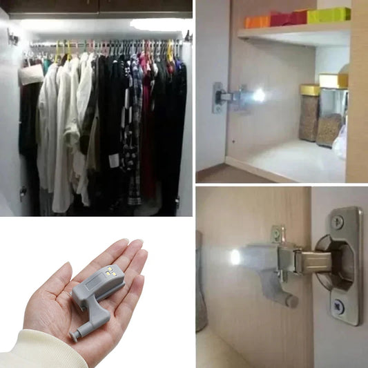 🟡 10 unidades de Luz LED con sensor de movimiento para armario, puertas y bisagras de alacenas de cocina