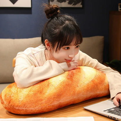🟡 Almohada de Peluche de pan francés de 50 cm, Peluche de comida, compañero para dormir, regalo para cualquier ocasión