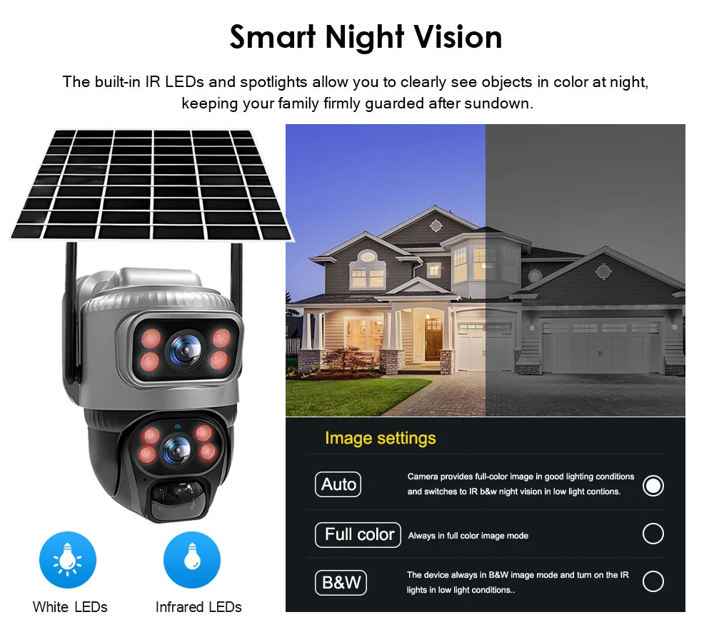 🟡 Cámara V380 de doble lente 4G, PIR Solar, detección humana, visión nocturna, vídeo de seguridad impermeable, cámara IP, Monitor CCTV con batería de 8MP 4K y ranura SIM 4G