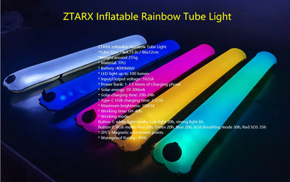 🟡 Luz LED inflable Solar, linterna magnética impermeable, iluminación portátil Flexible y ligera para acampar al aire libre o interiores