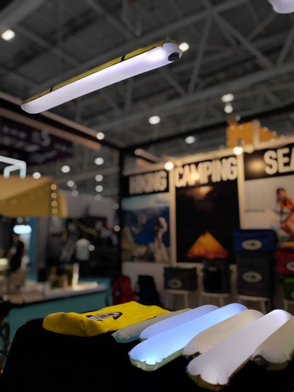 🟡 Luz LED inflable Solar, linterna magnética impermeable, iluminación portátil Flexible y ligera para acampar al aire libre o interiores