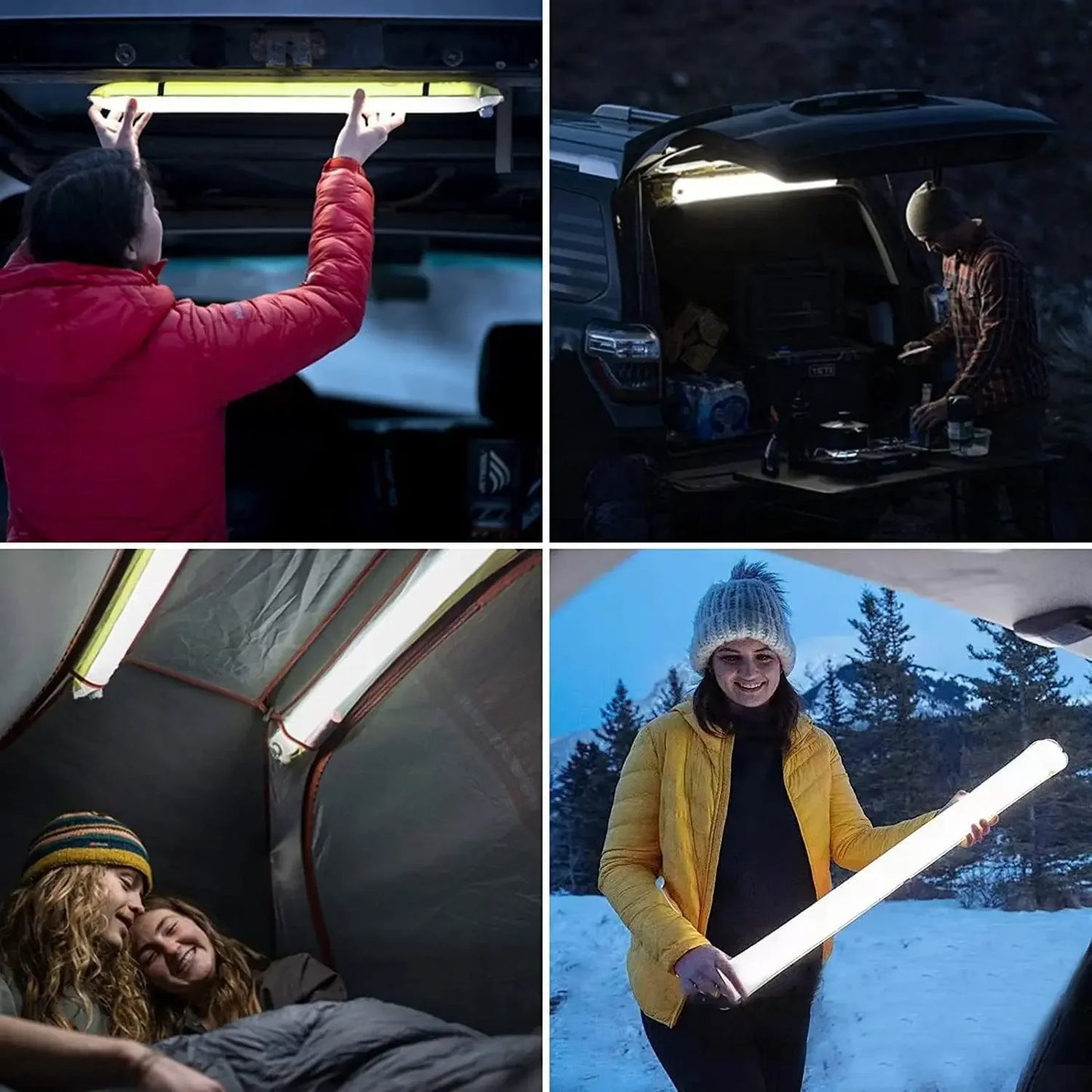 🟡 Luz LED inflable Solar, linterna magnética impermeable, iluminación portátil Flexible y ligera para acampar al aire libre o interiores