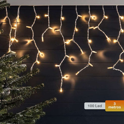 Cortina Led Intercalada 3Mts Navidad 100 led