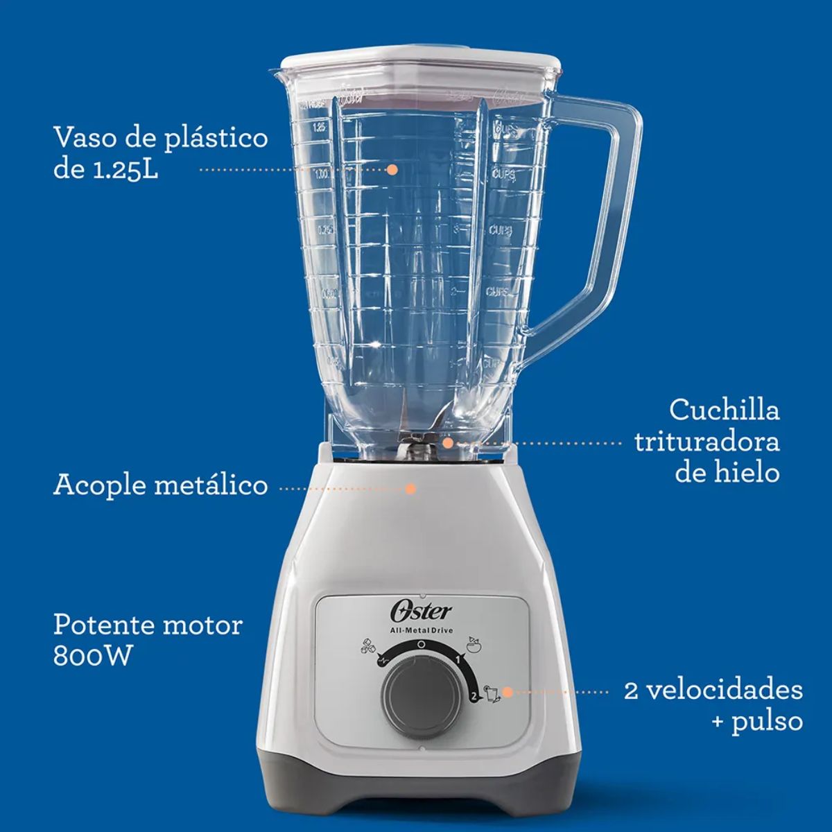 Licuadora Oster de plástico blanca