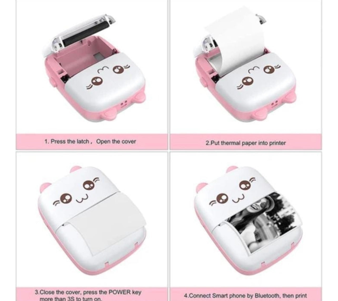 Mini Impresora Térmica + 6 Rollos Papel Térmico