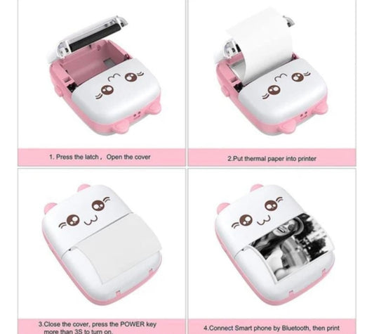 Mini Impresora Térmica + 6 Rollos Papel Térmico