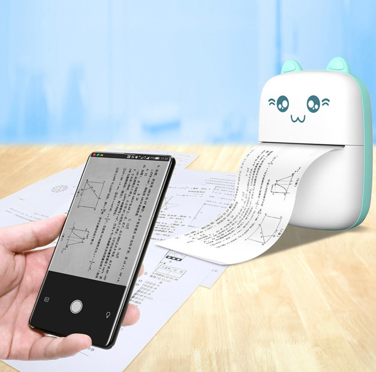 Mini Impresora Térmica + 6 Rollos Papel Térmico