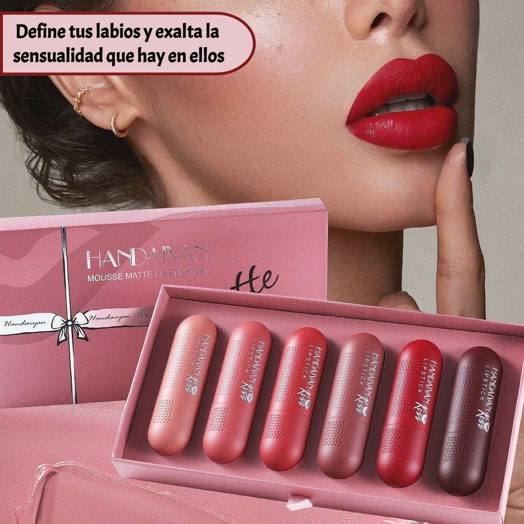 Labial Mate Larga Duración X6 unidades en bala
