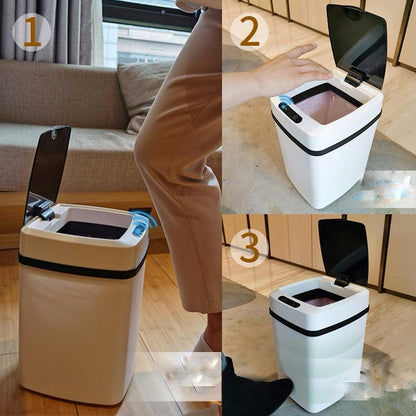 Caneca Papelera Con Sensor Automático Abre Cierra