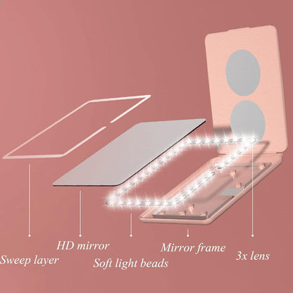 Espejo maquillaje luz led táctil